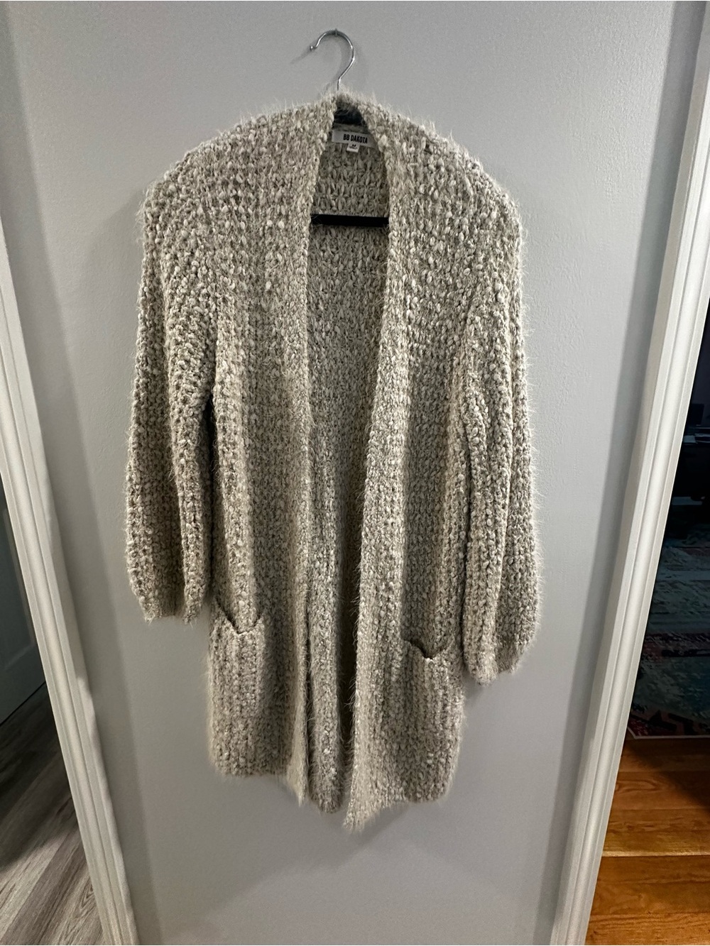 BB Dakota Cream Open-Front Chunky Knit Cardigan